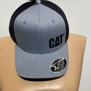 Caterpillar CAT Men's Flexfit Embroidered Mesh Back Trademark Trucker Cap NWT